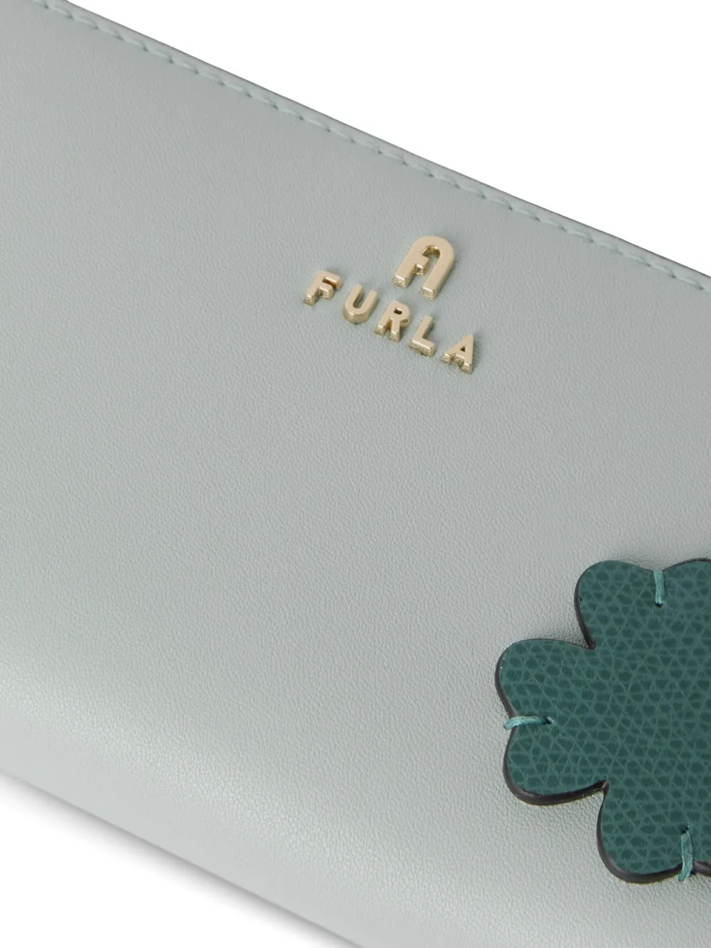 Furla Camelia grote portemonnee met bloemenpatch Blauw