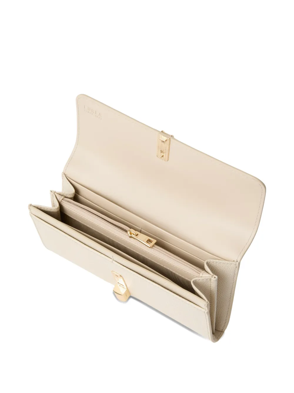 Furla XL Iride leren portemonnee Beige