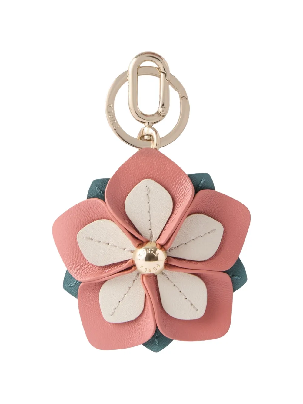 Furla Allegra flower-patch keyring - Rosa