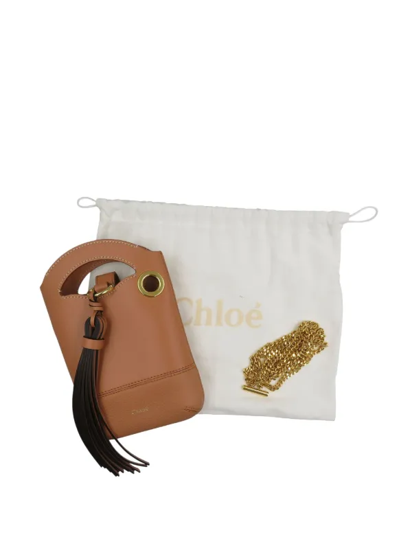 Chloé Pre-Owned 2020 Leather Walden Phone Pouch Satchel | Brown