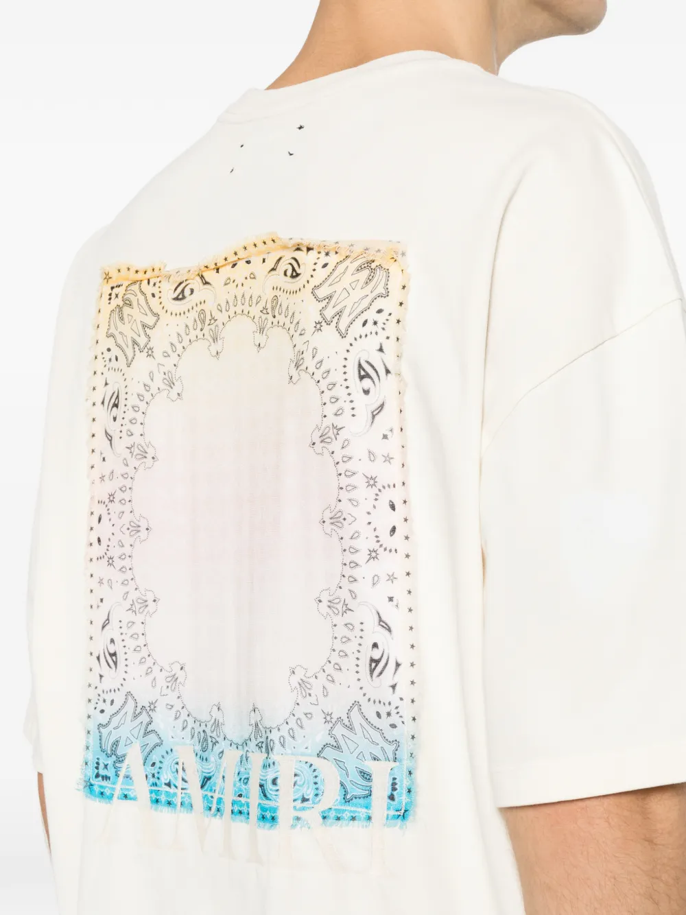 AMIRI Oversized T-shirt met bandana-patch Beige
