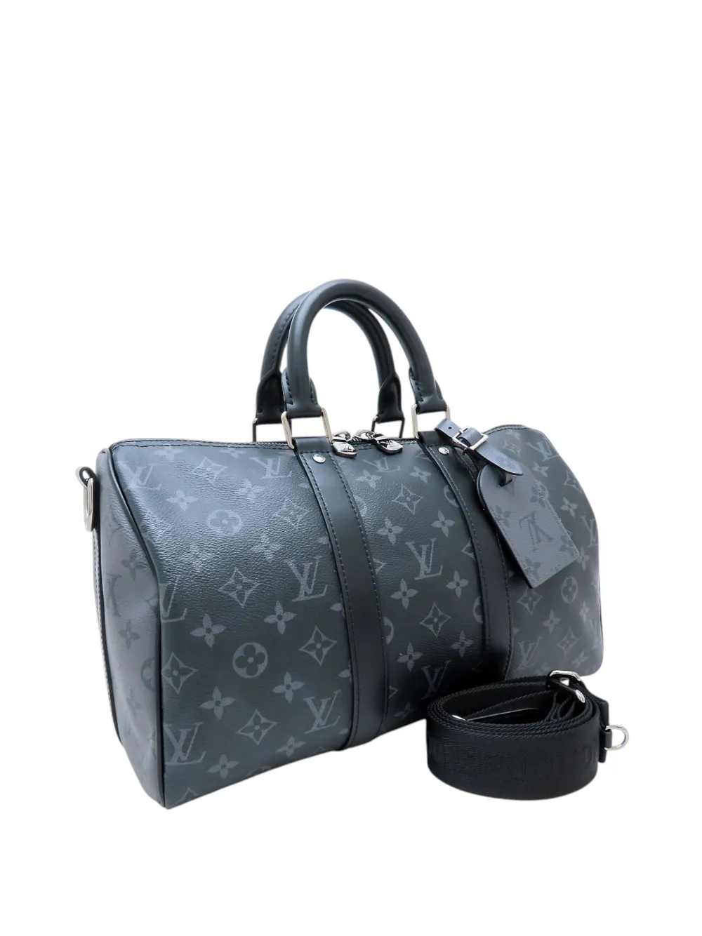 Louis Vuitton Pre-Owned 2021-2025 Monogram Eclipse Keepall Bandouliere 35 satchel - Black