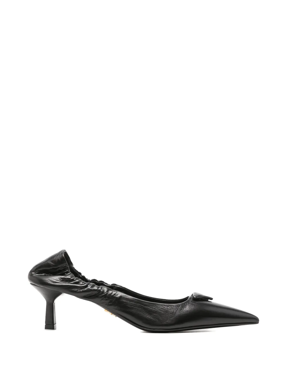 Prada logo-plaque ruched pumps Zwart