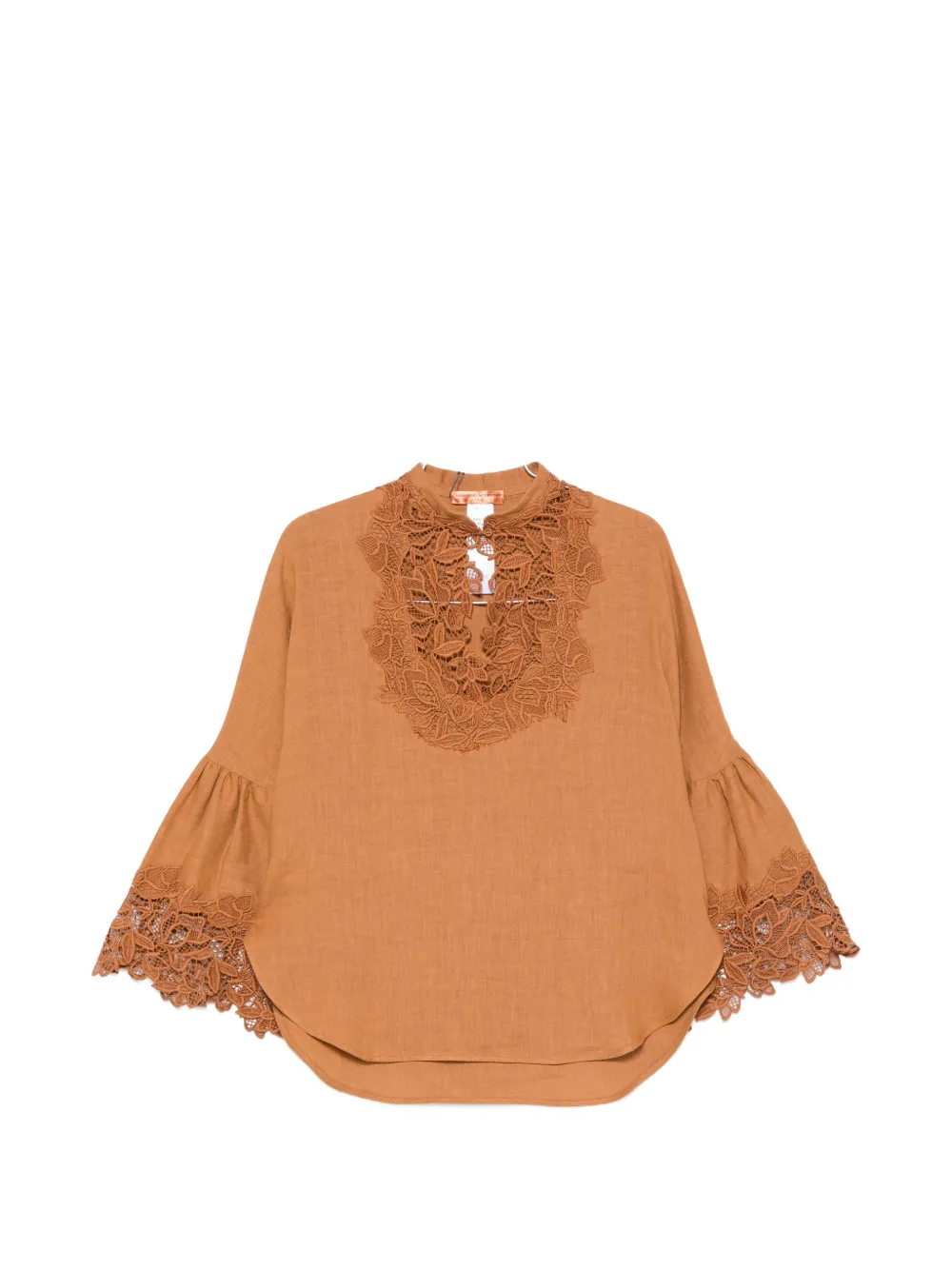 Ermanno Scervino lace-trim blouse - Marrone