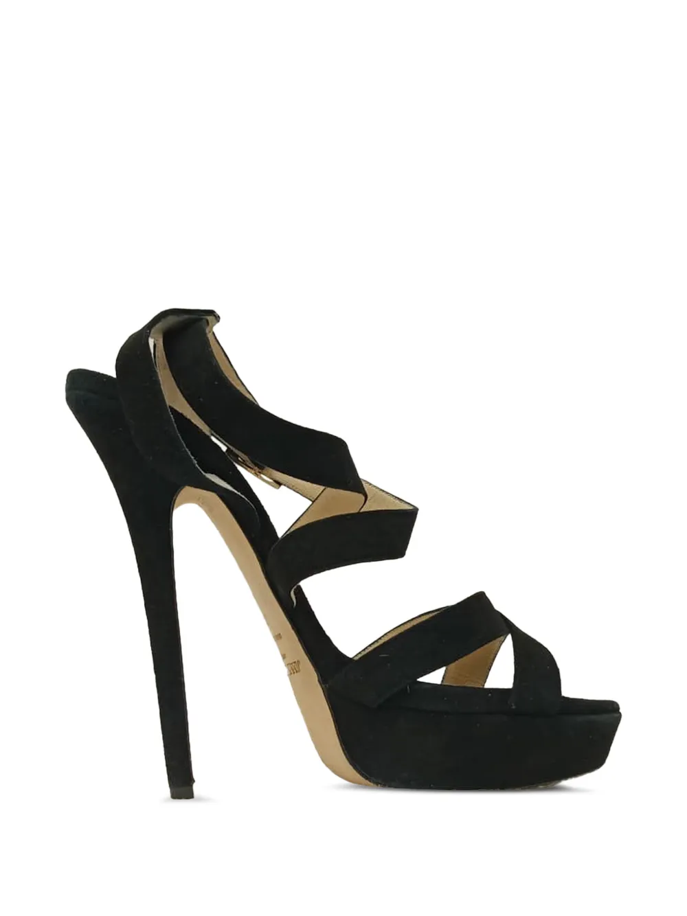 Jimmy Choo Pre-Owned Louise crisscross platform sandals - Nero
