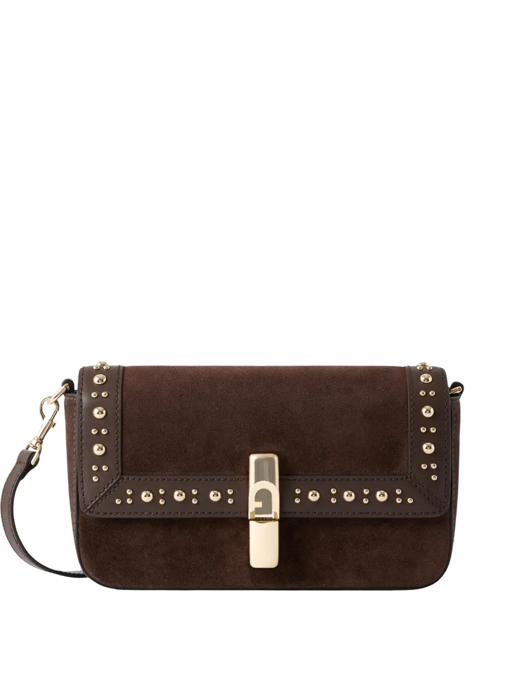 Furla Borsa a tracolla con borchie - Marrone