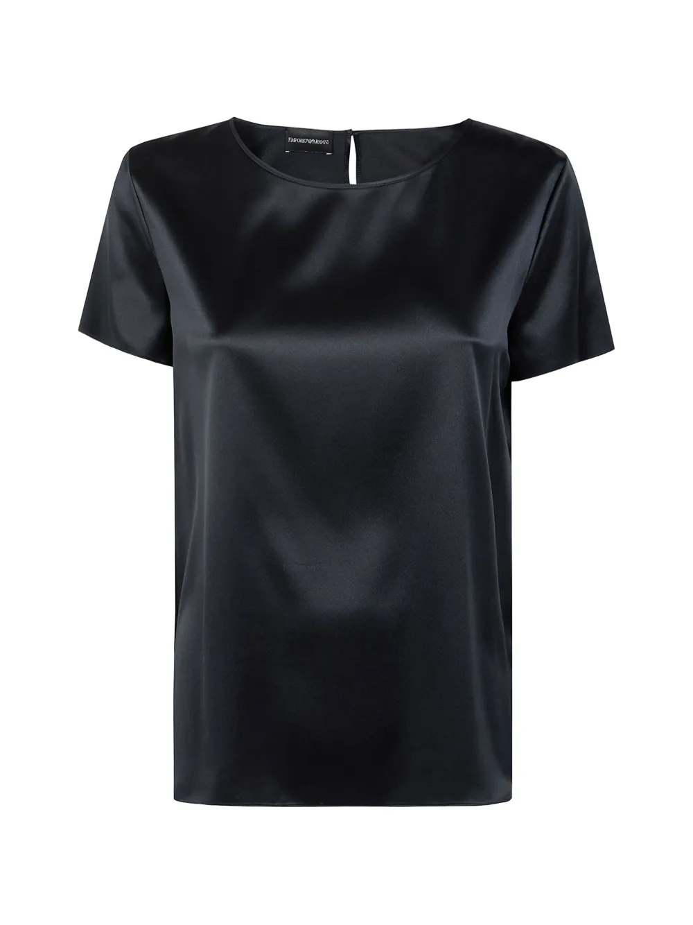 Emporio Armani satin-finish short-sleeved top - Nero