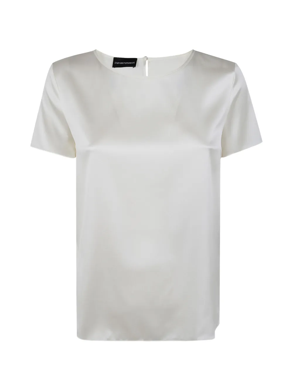 Emporio Armani satin-finish silk blouse - White