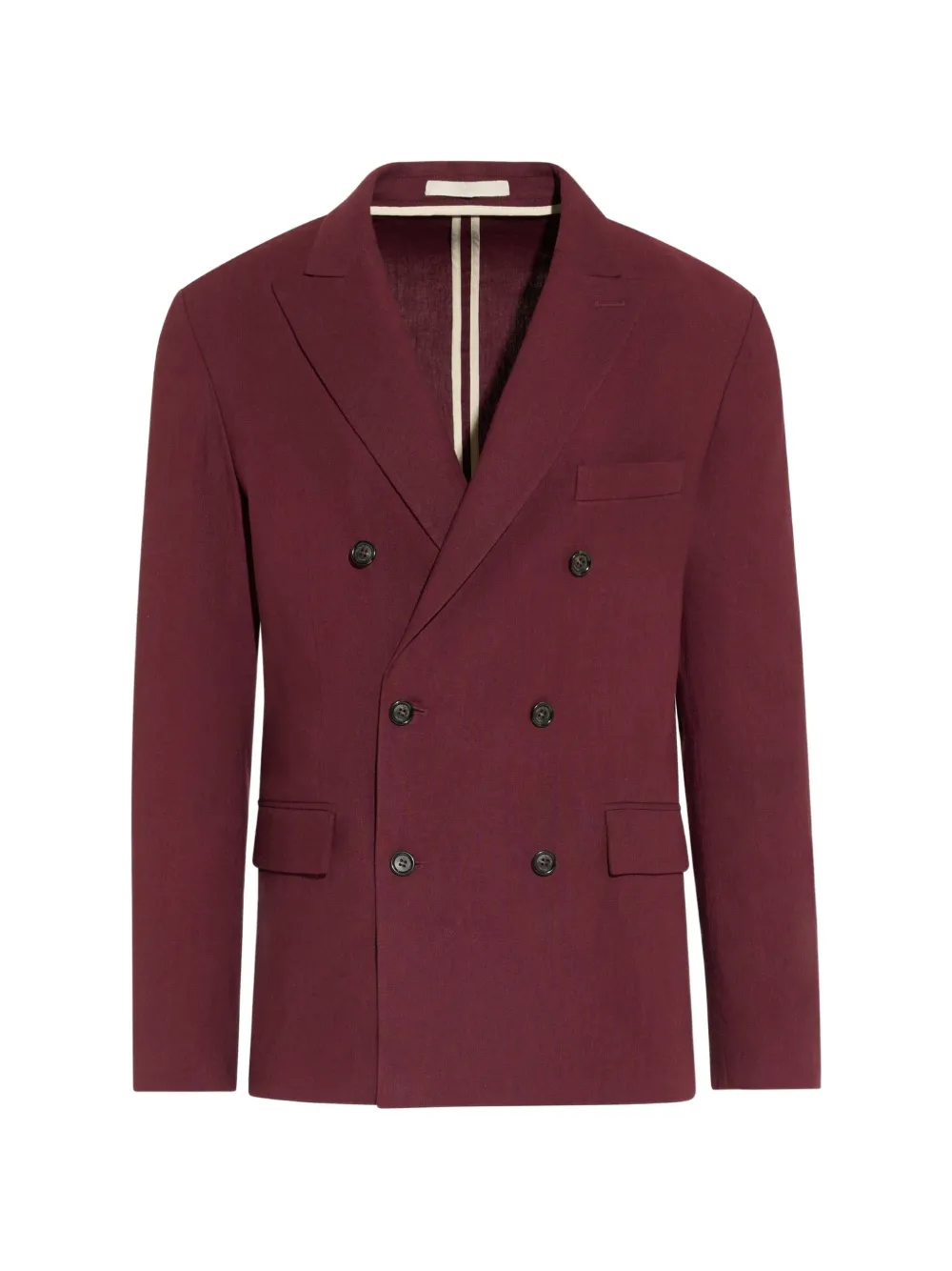Paolo Pecora linen double-breasted jacket - Rosso