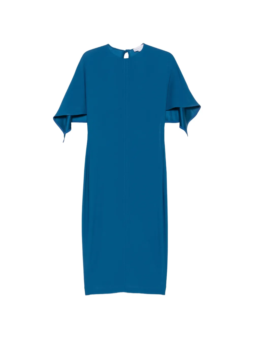 Stella McCartney cape-sleeve tie-fastening midi dress - Blue