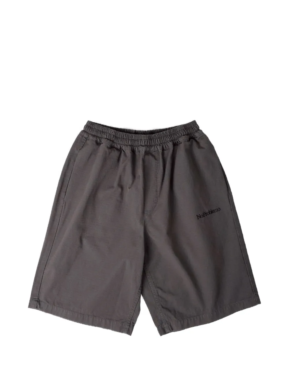 NO PROBLEMO embroidered-logo shorts - Grigio