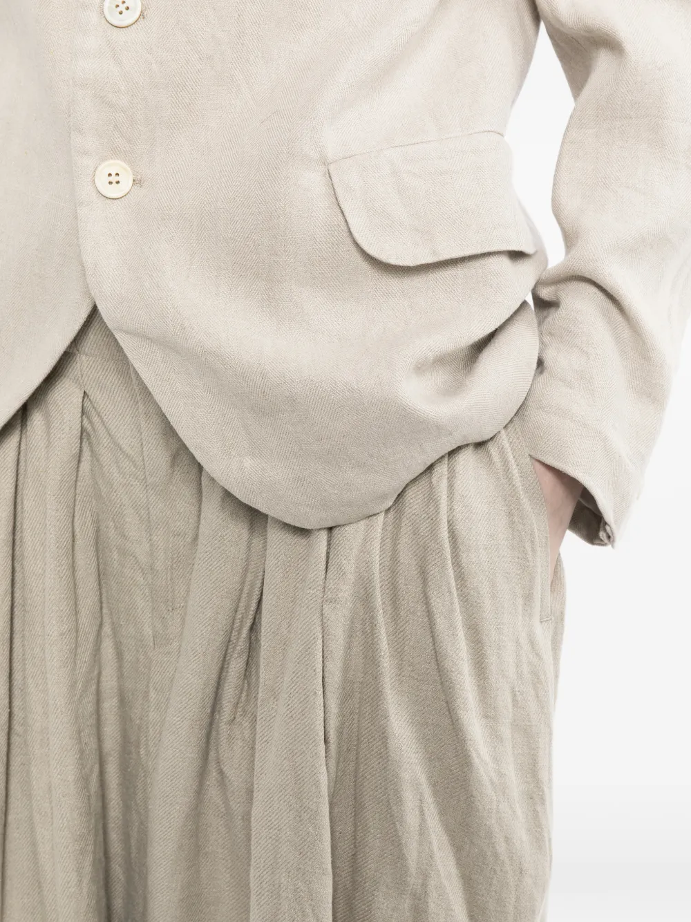 Comme Des Garçons Gesmockte broek Beige