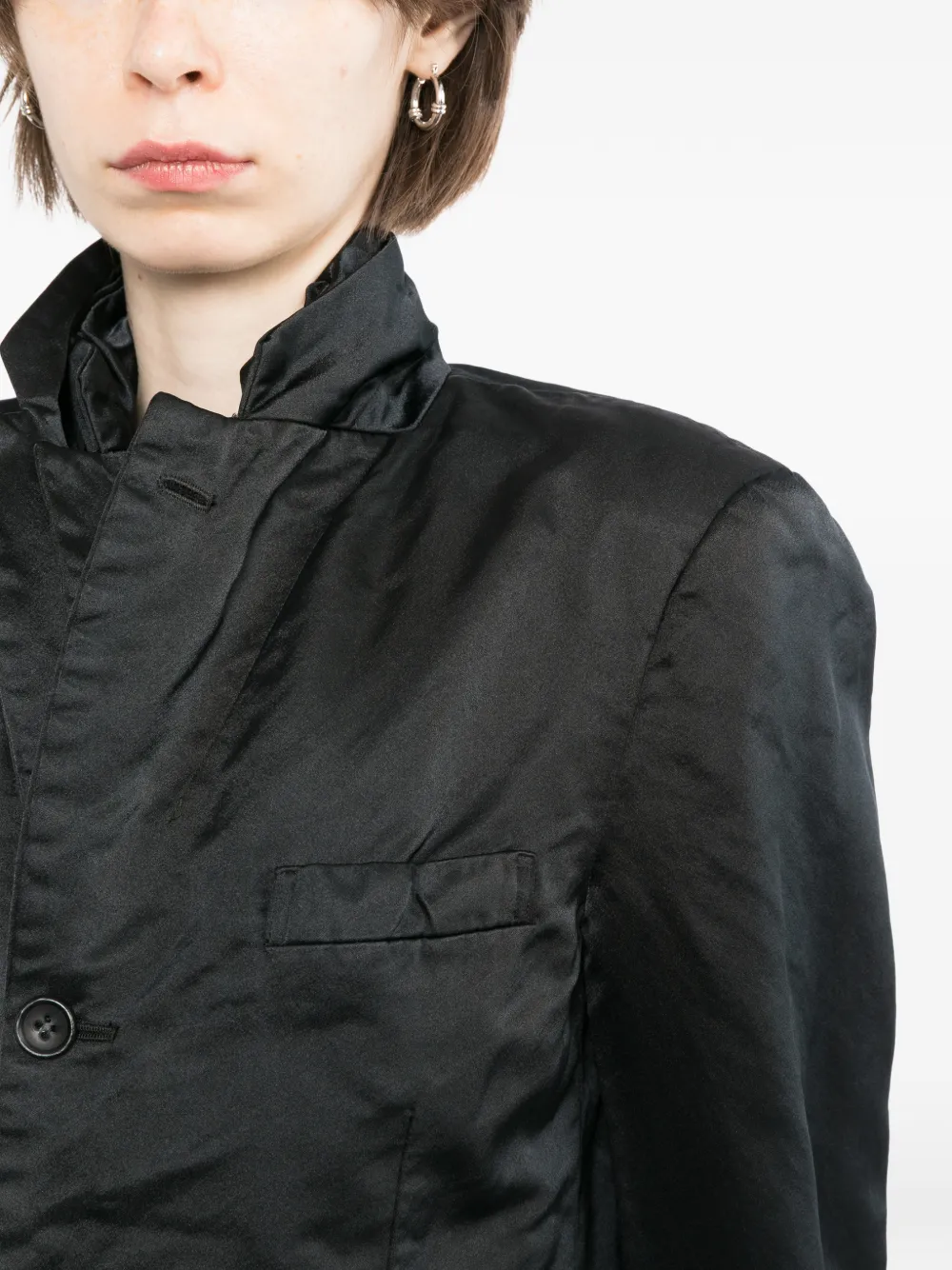 Comme Des Garçons Jack met gelaagd effect en satijnen afwerking Zwart