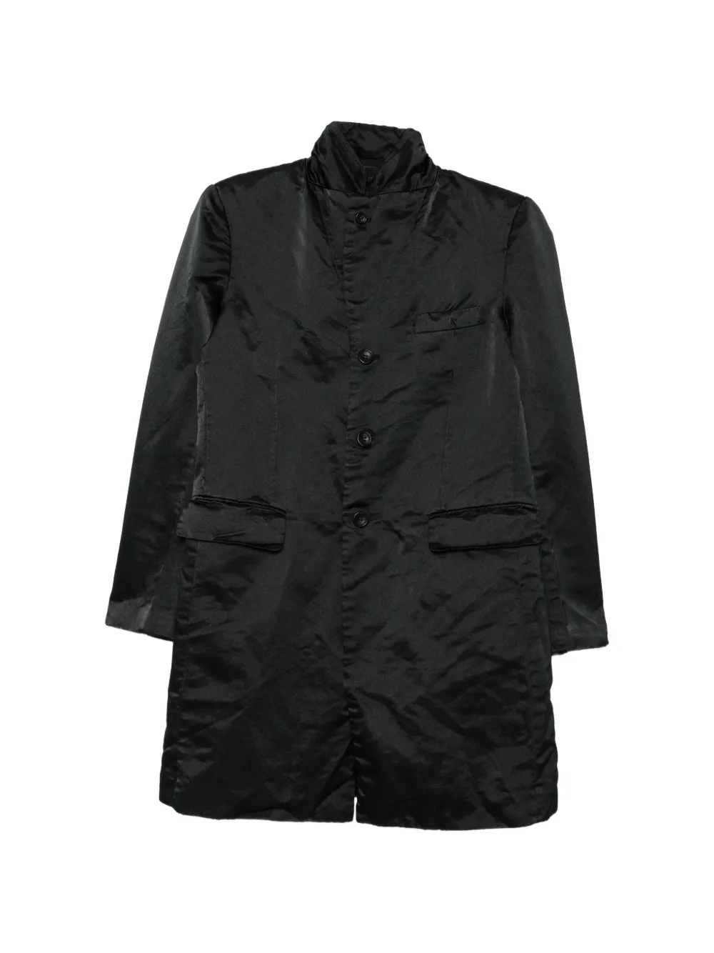 Comme Des Garçons satin-finish layered-effect jacket - Black