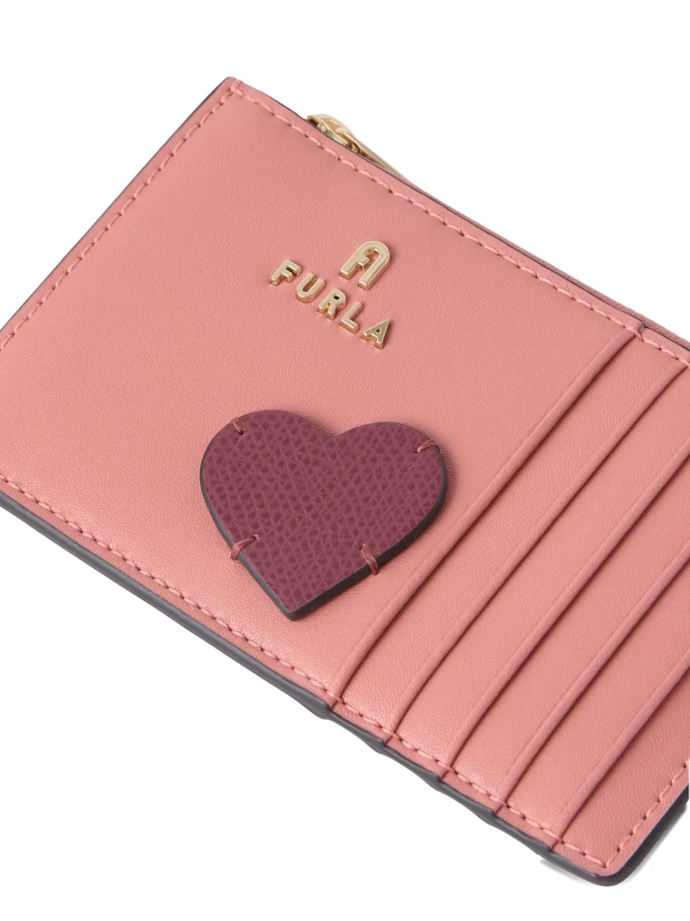 Furla M Camelia pasjeshouder met hartpatch Roze