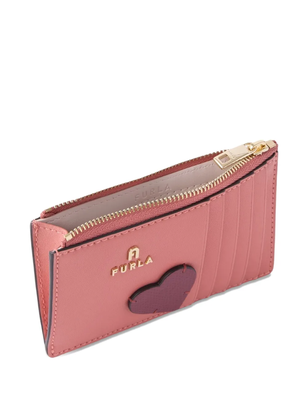 Furla M Camelia pasjeshouder met hartpatch Roze