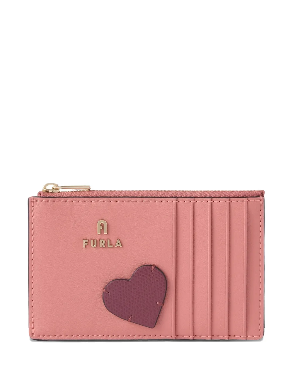 Furla M Camelia heart-patch card case - Rosa