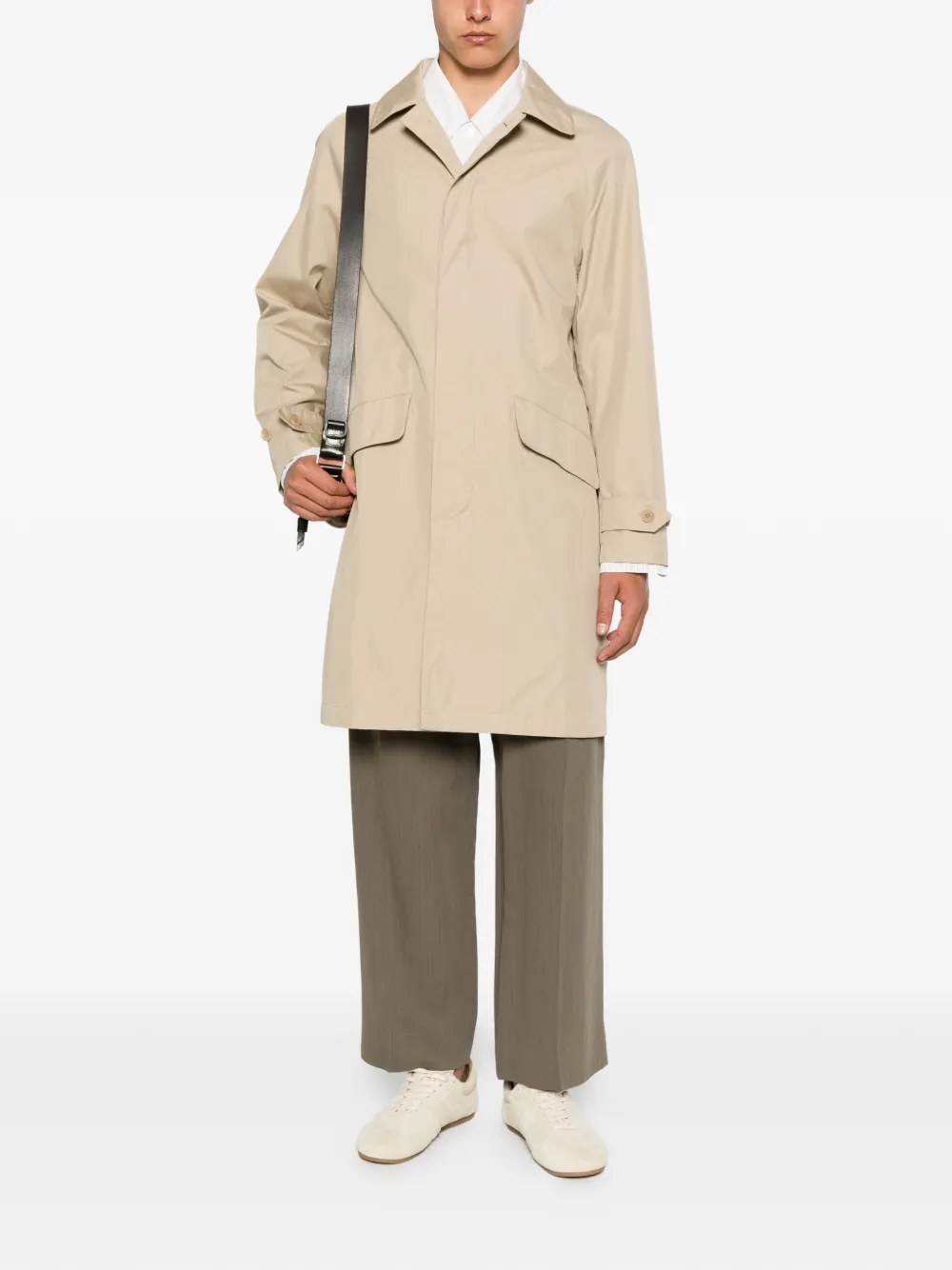 ASPESI Jas met knoopsluiting en raglan mouwen Beige