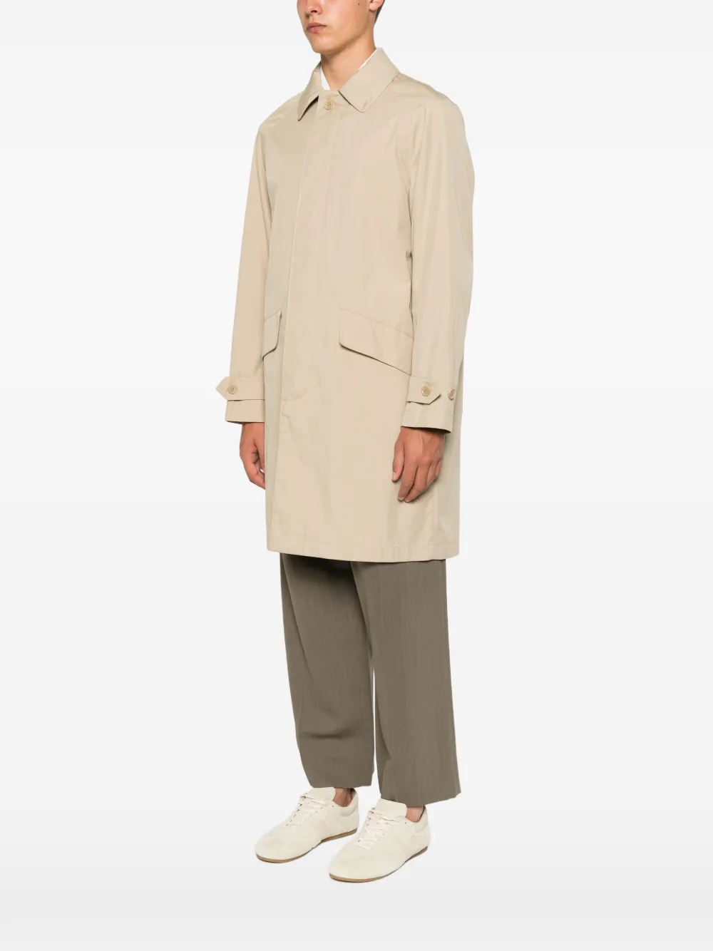 ASPESI Jas met knoopsluiting en raglan mouwen Beige