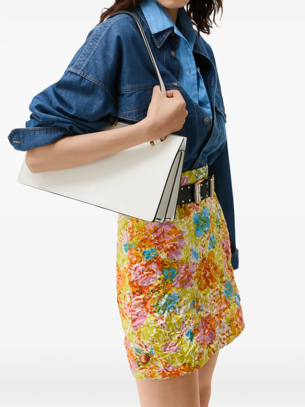 Versace Severine leren shopper Wit