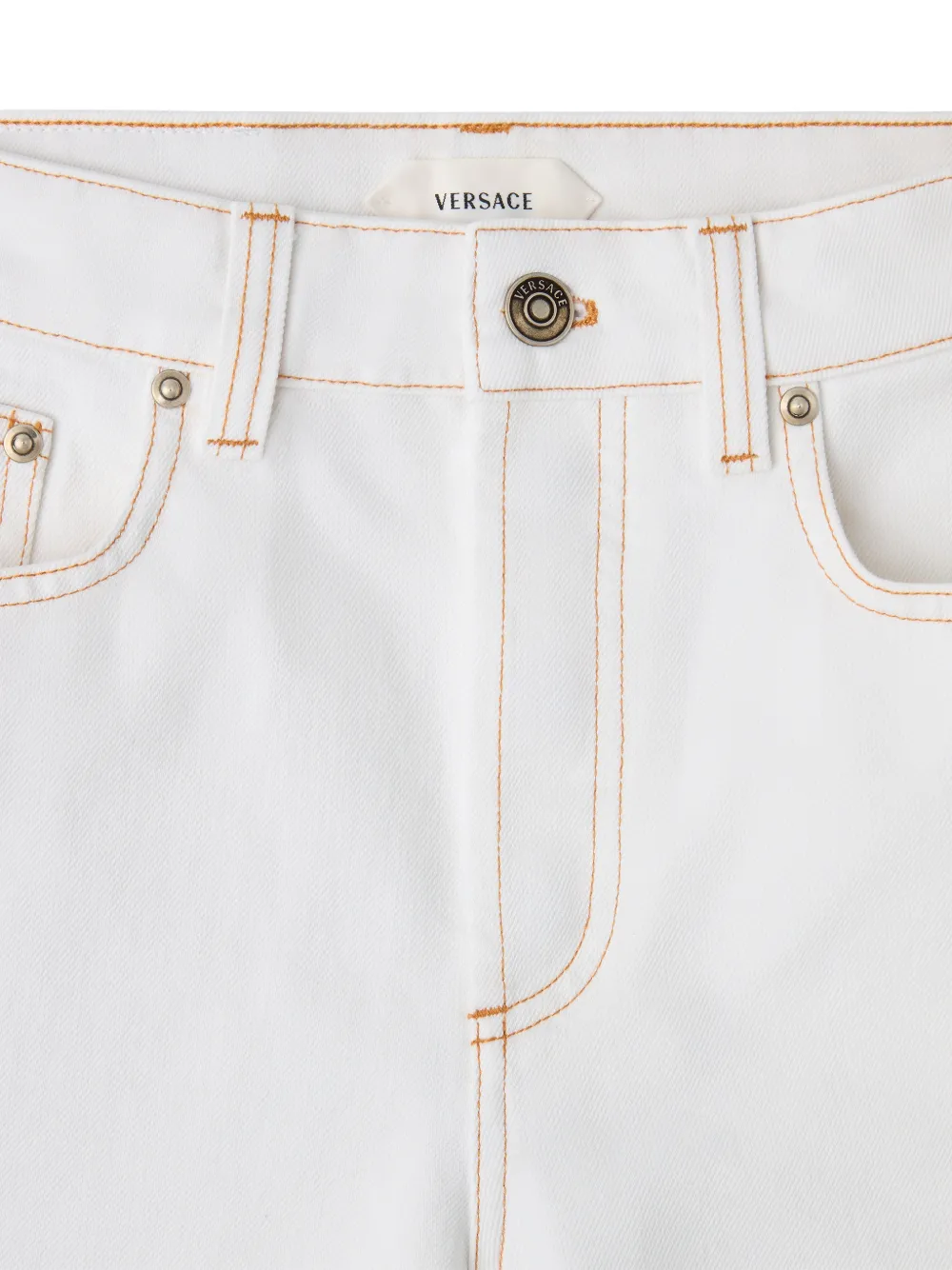 Versace Jeans met Medusa-plakkaat en toelopende pijpen Wit