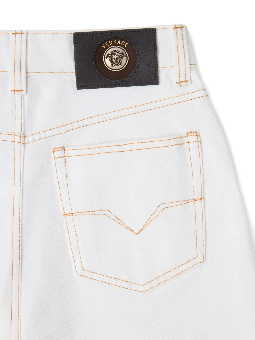 Versace Jeans met Medusa-plakkaat en toelopende pijpen Wit