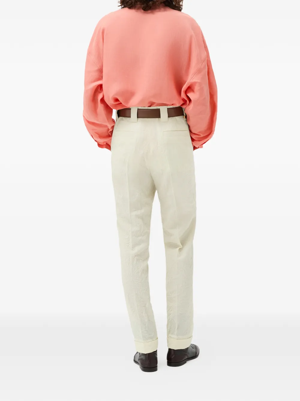 Versace Wollen broek met plooien Beige
