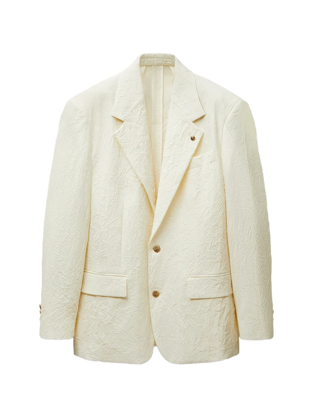 Versace Wollen blazer met gekreukt effect Beige