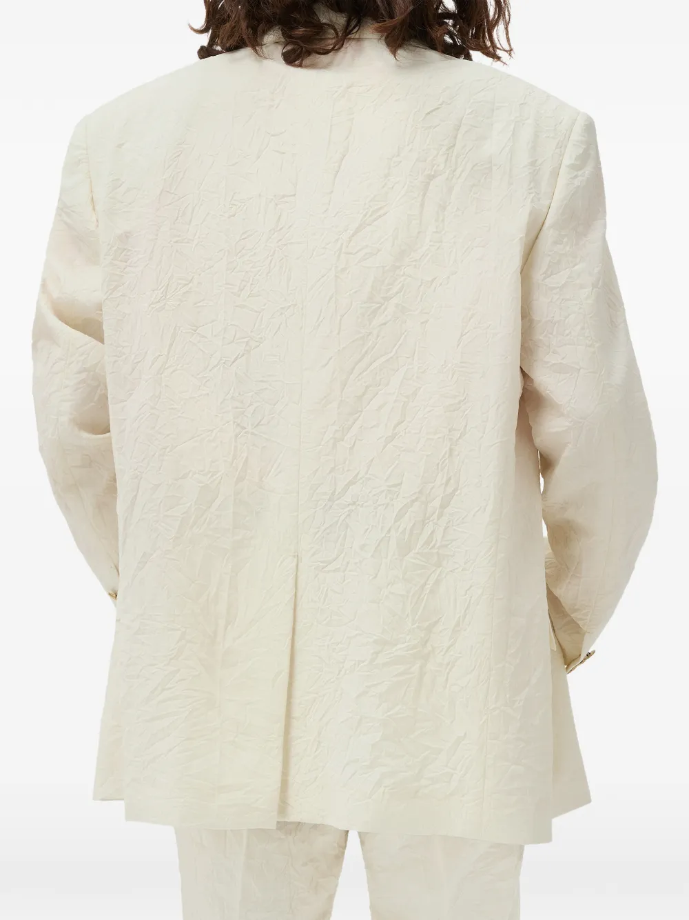 Versace Wollen blazer met gekreukt effect Beige