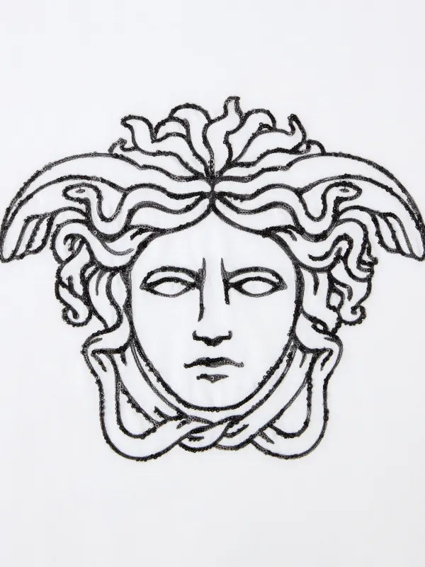 Versace Medusa embroidered-logo cotton-jersey T-shirt | White
