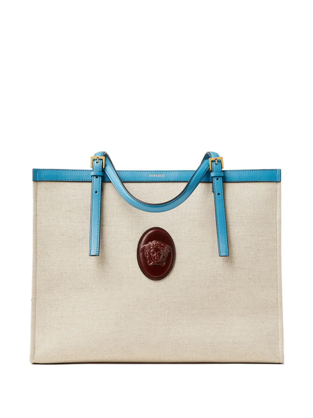 Versace Rivière large canvas tote - Neutrals