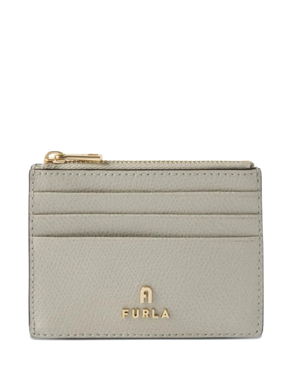 Furla Camelia Kartenetui aus strukturiertem Leder - Grau