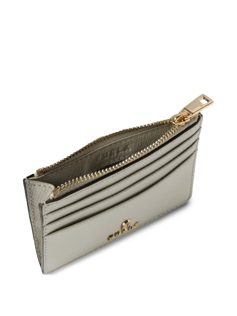 Furla Camelia leren pasjeshouder met textuur Grijs