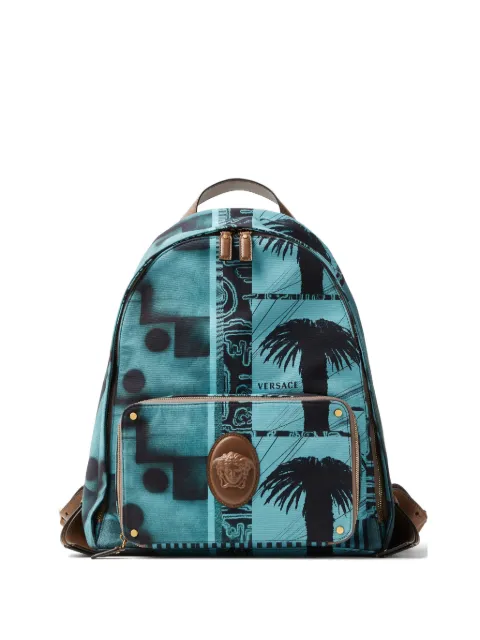 Versace Lou printed-canvas backpack