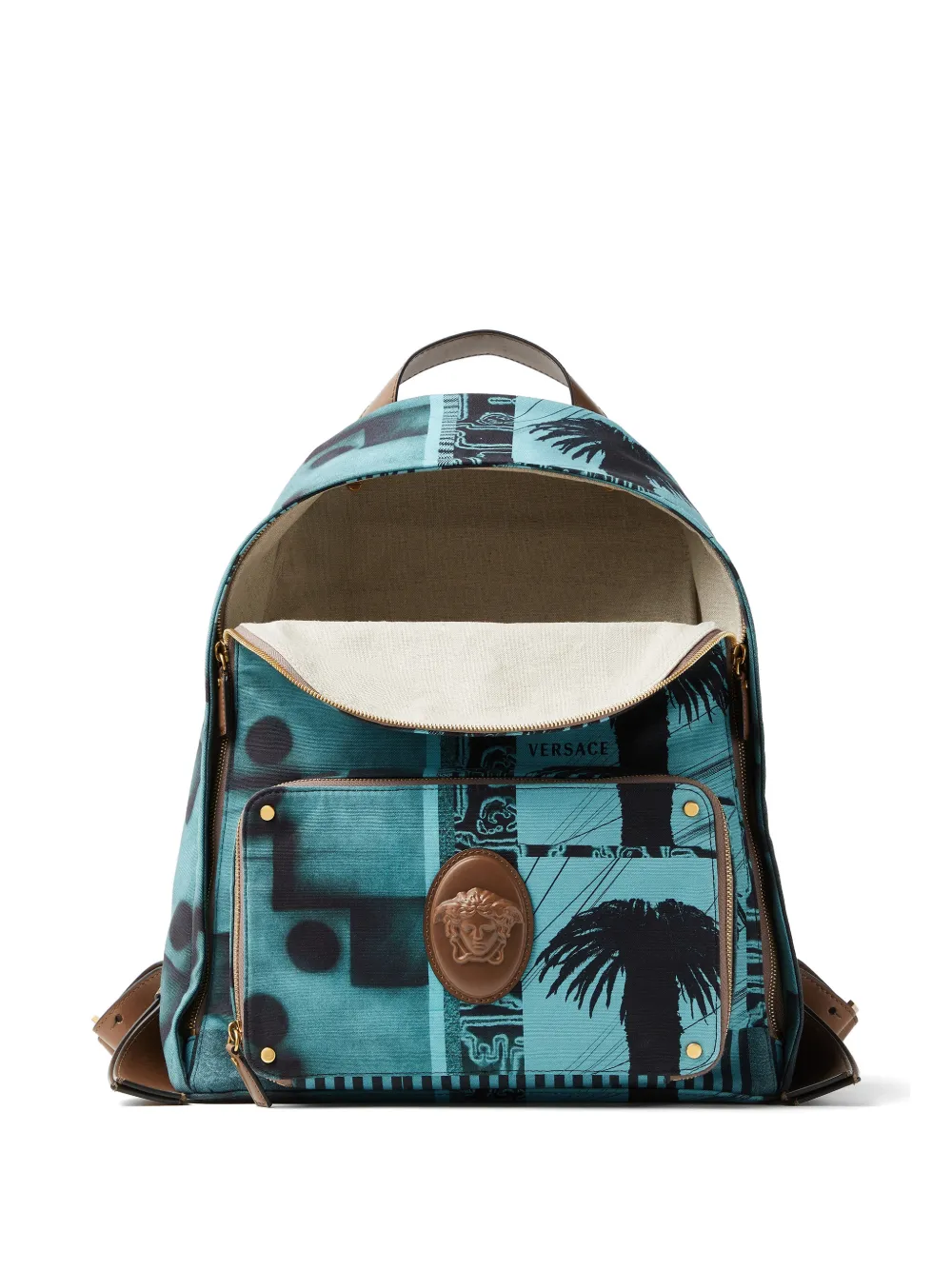 Versace Lou canvas rugzak met print Blauw