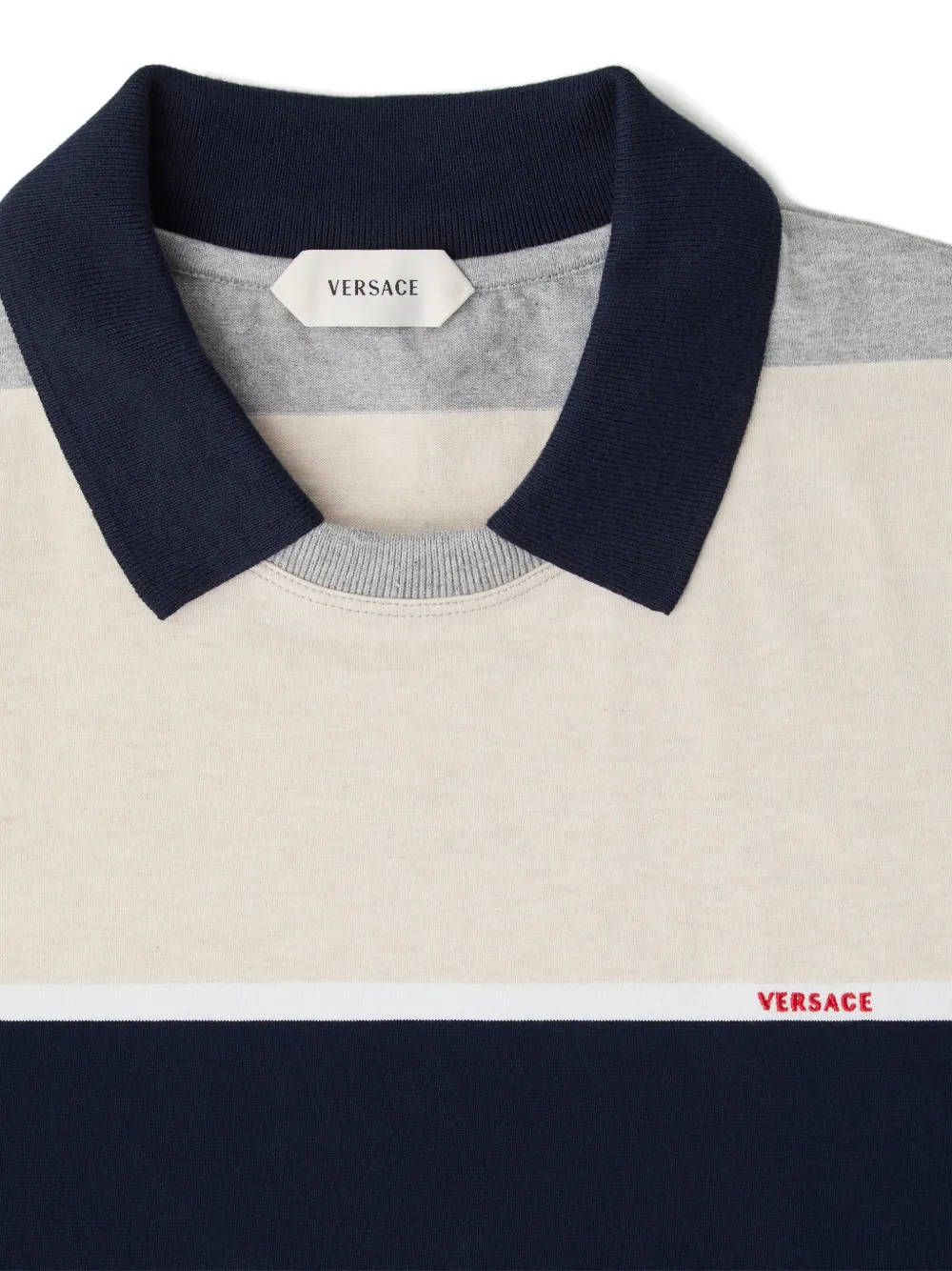 Versace T-shirt met geborduurd logo Grijs