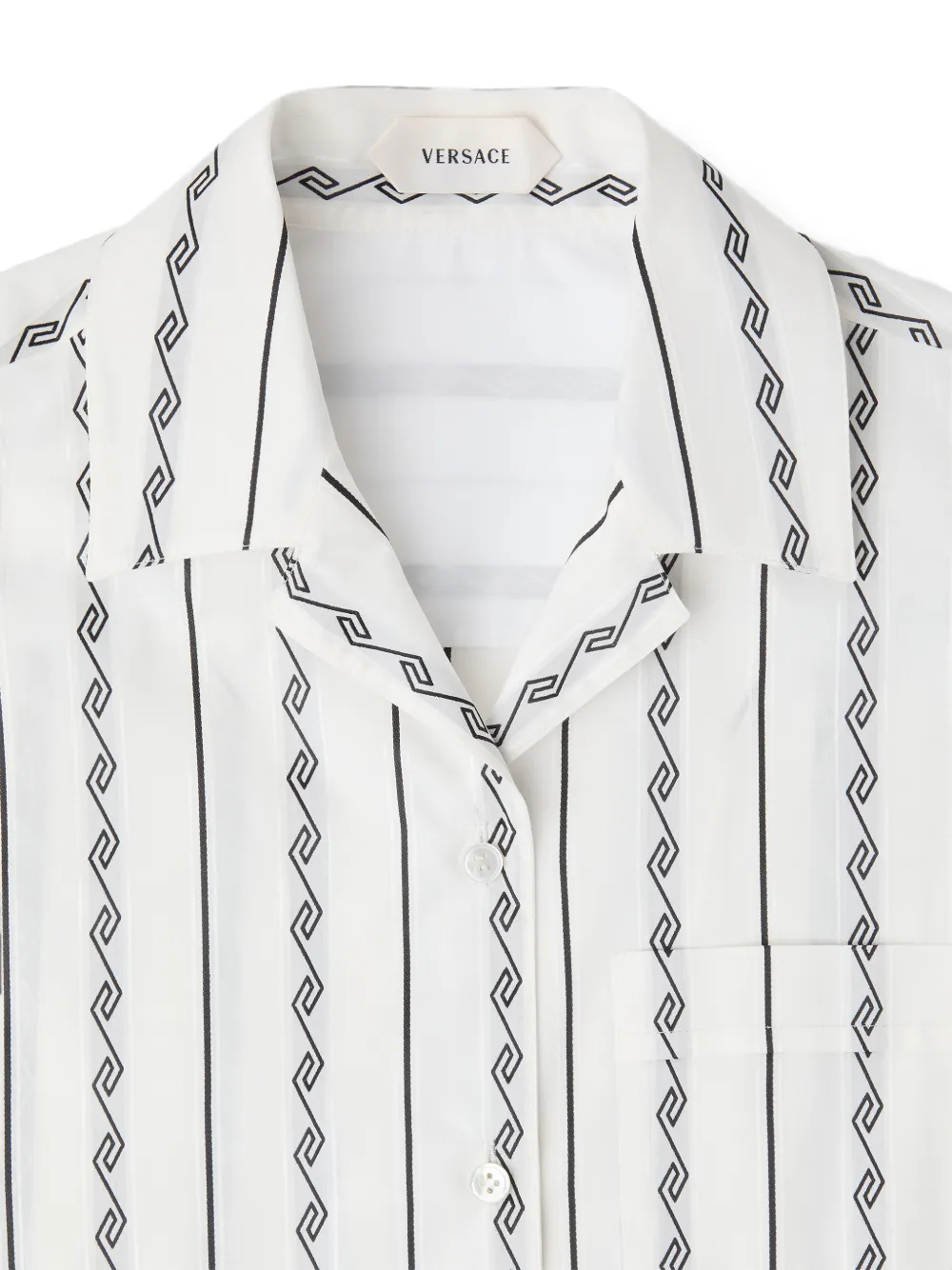 Versace Overhemd met Greca print Wit