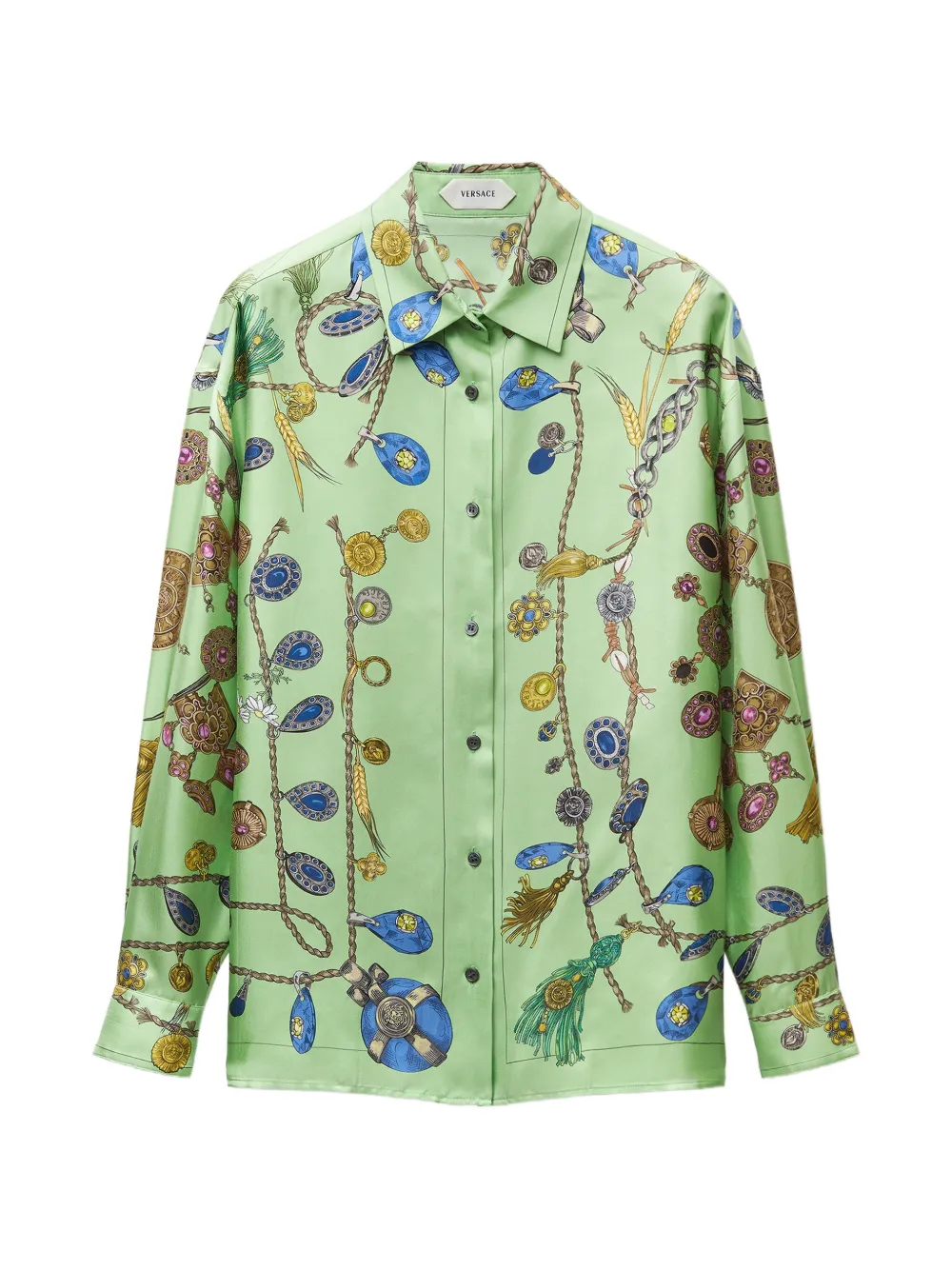 Versace printed silk-twill shirt - Grün
