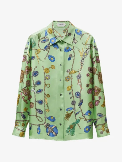 Versace printed silk-twill shirt