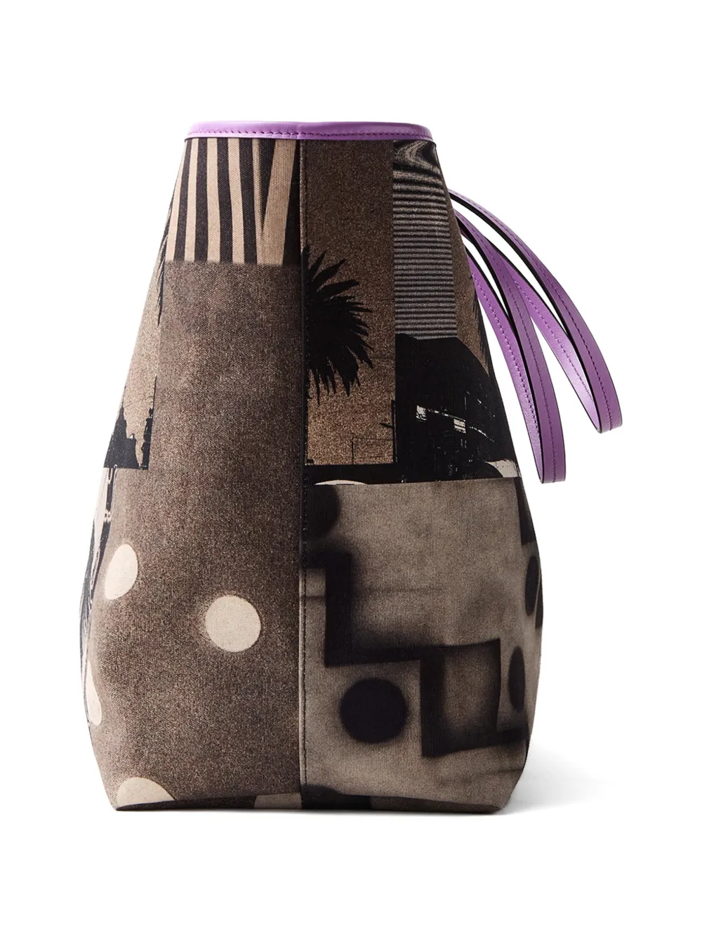 Versace Vivian grote canvas shopper met print Beige