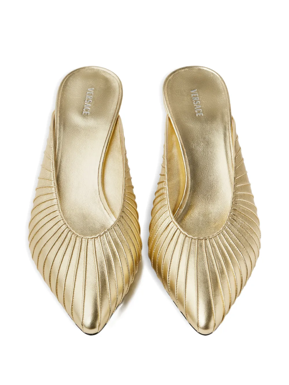 Versace Gianni metallic-nappa mules 55 mm Goud