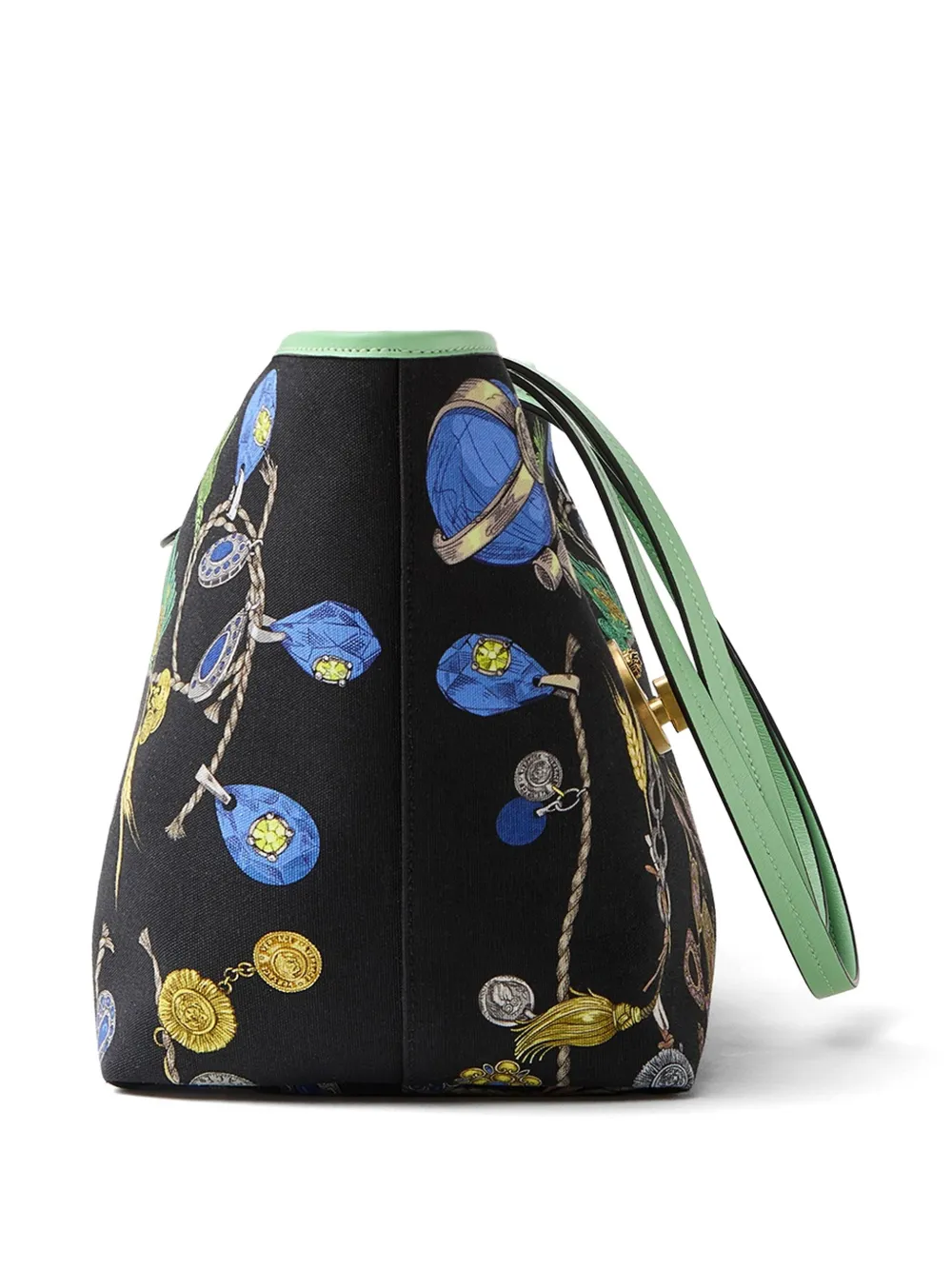 Versace Vivian kleine canvas shopper met print Zwart