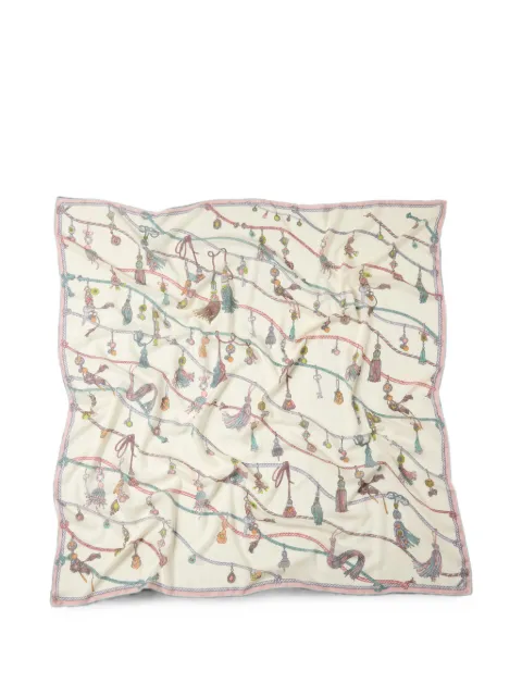 Versace printed wool & silk shawl 140 cm