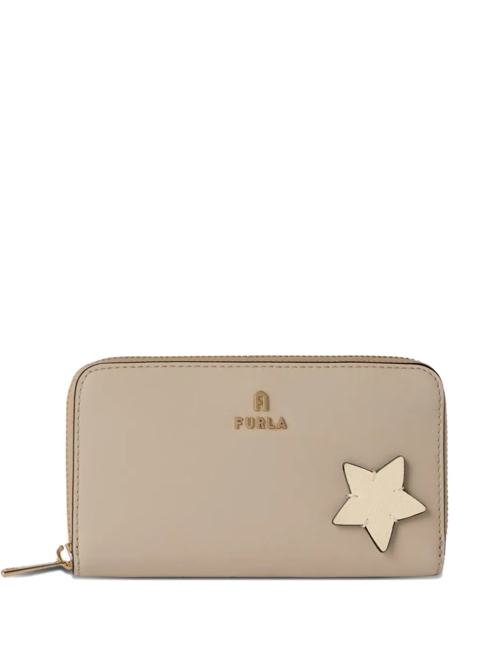 Furla large Camelia star-patch wallet - Toni neutri