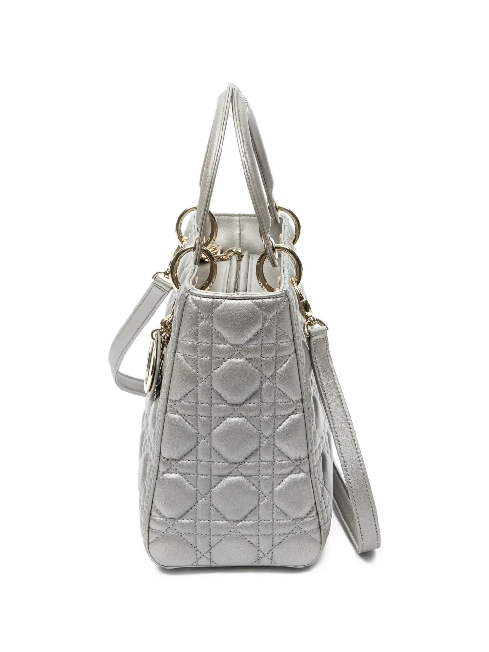Christian Dior Pre-Owned Medium Lady Dior Leather Cross Body Bag