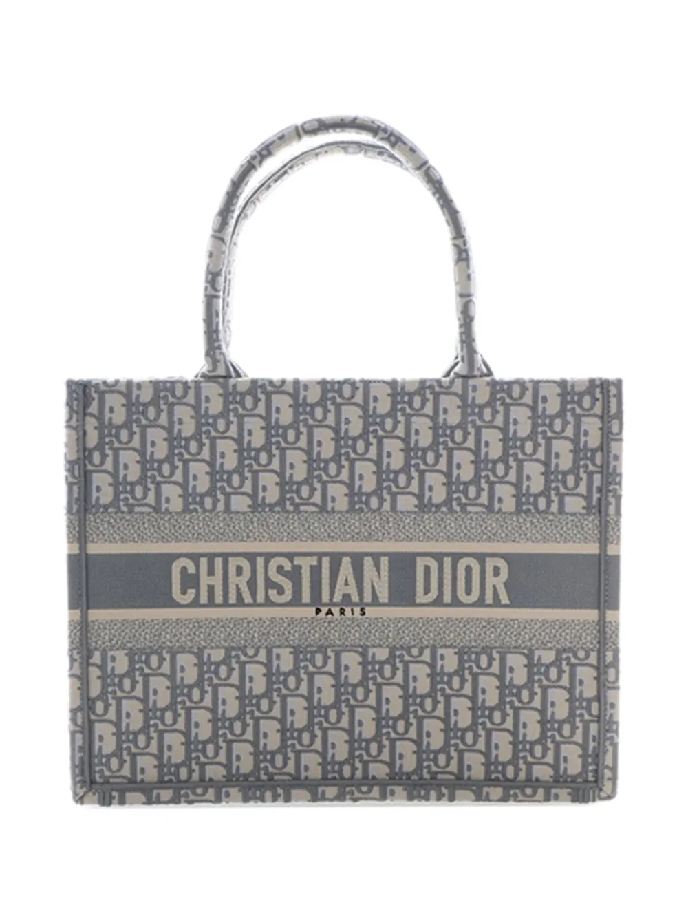 Christian Dior Pre-Owned 2025 Medium Oblique Embroidered Canvas Book tote bag - Grey
