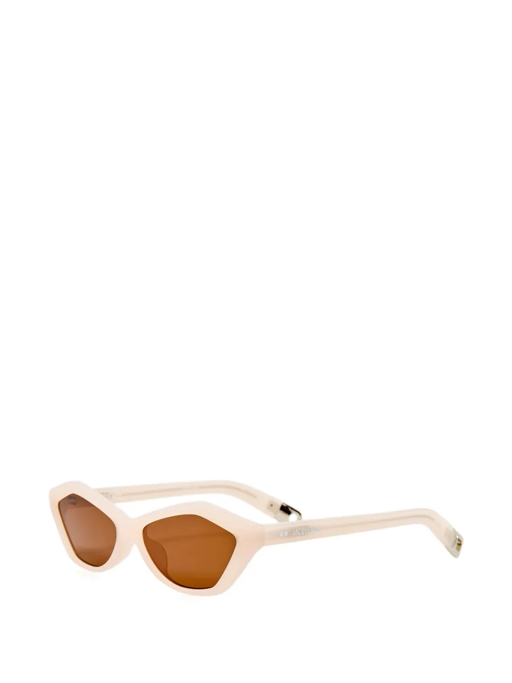 Jacquemus Bambino zonnebril met geometrisch montuur Beige