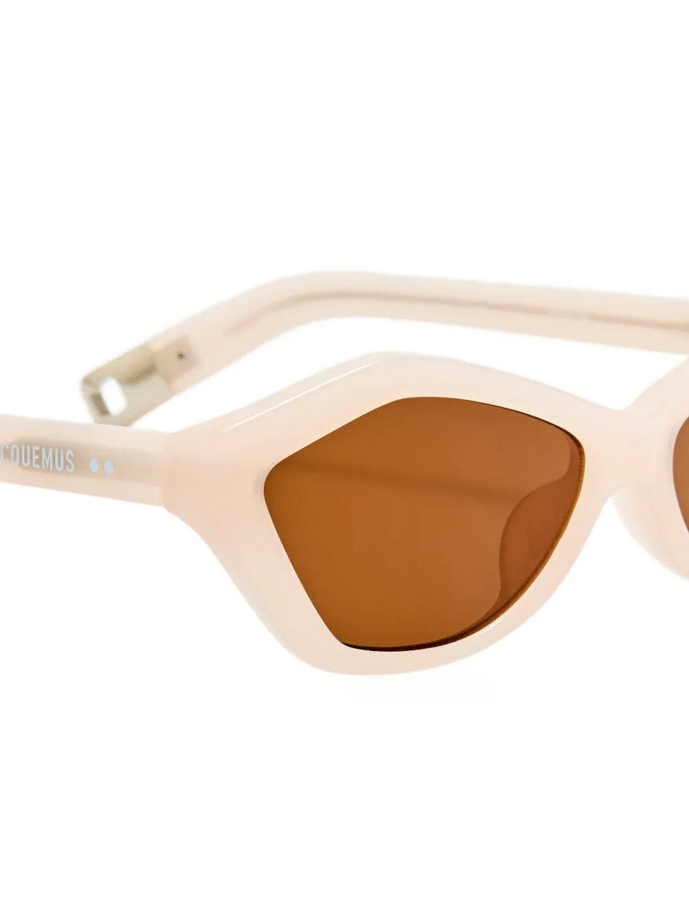 Jacquemus Bambino zonnebril met geometrisch montuur Beige