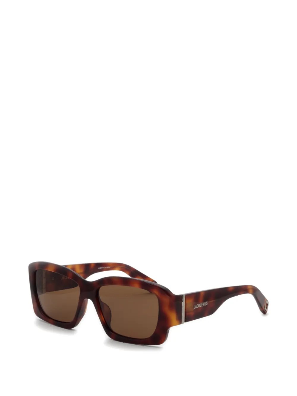 Jacquemus Croisiere zonnebril met rechthoekig montuur Bruin