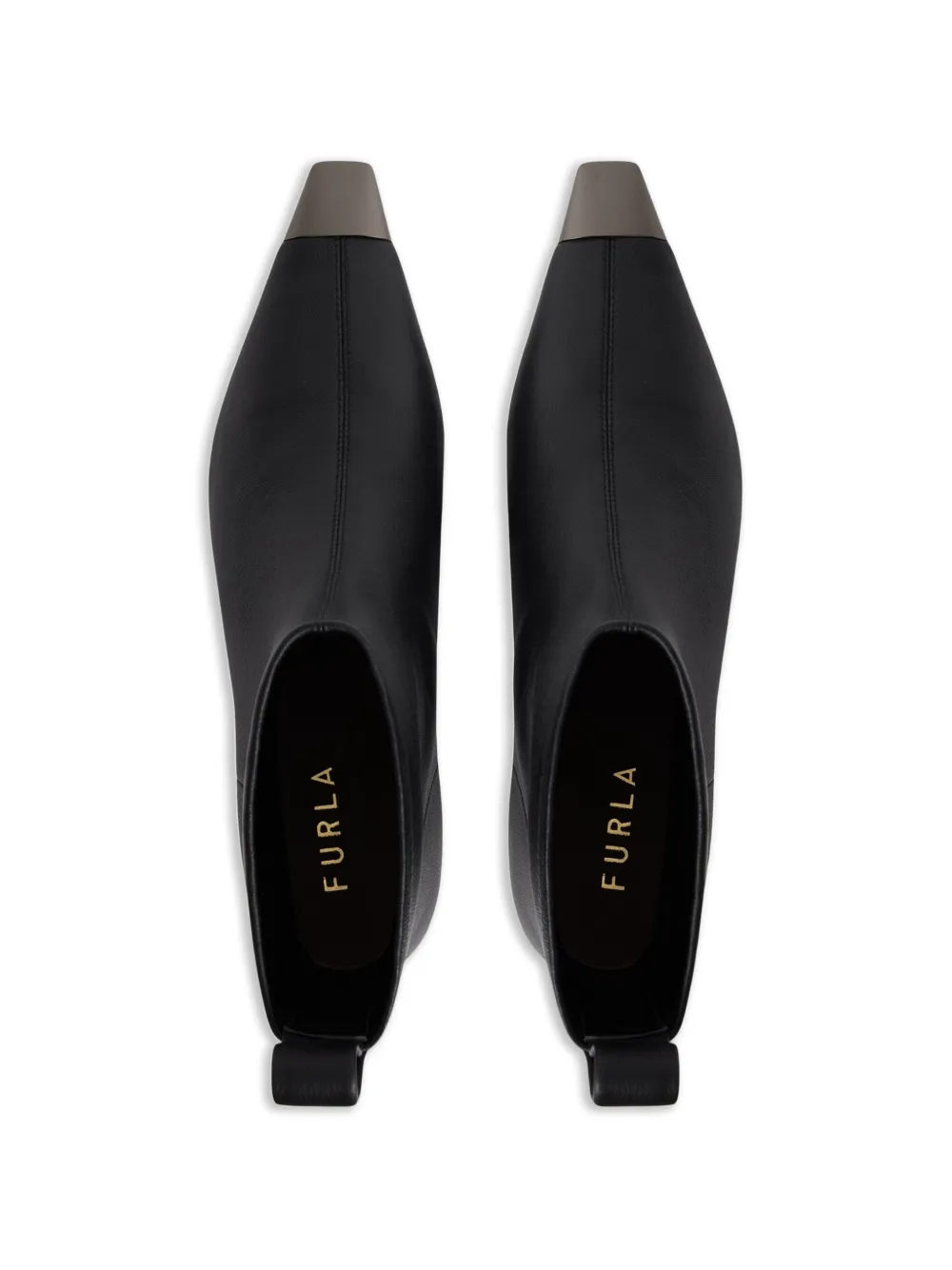 Furla Enkellaarzen met metalen detail Zwart